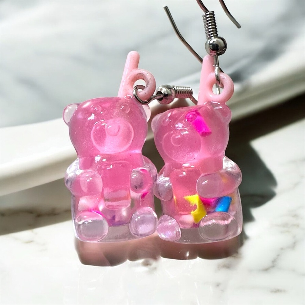 Pink Gummy Bear Earrings